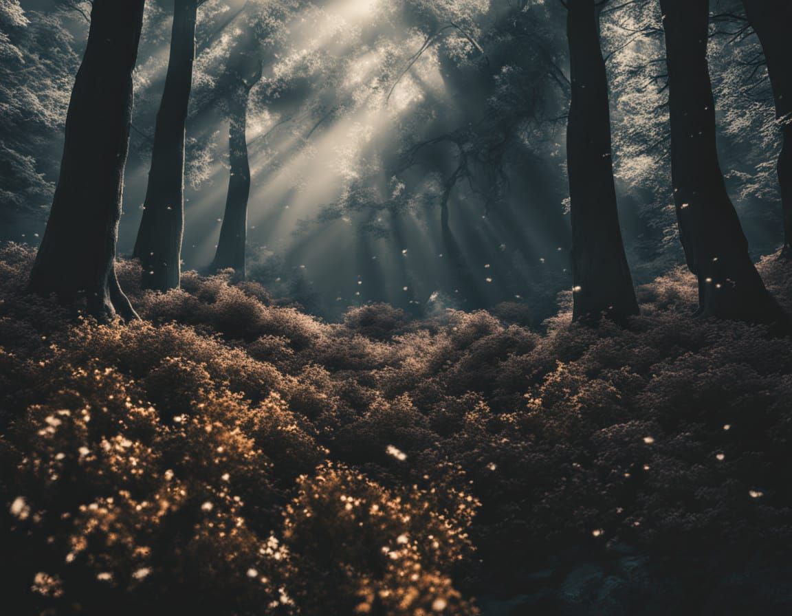 Surreal Binary Code Forest in Digital Realm