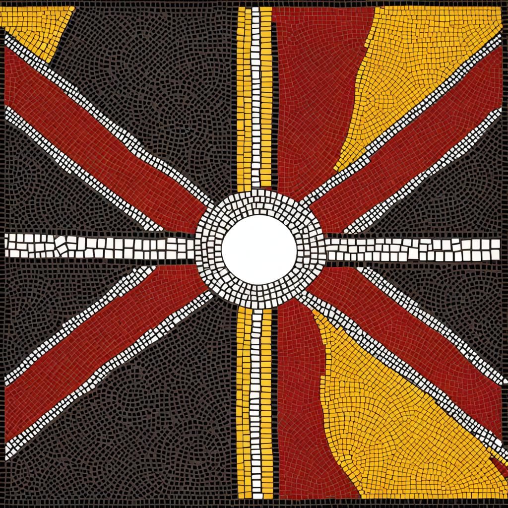 Australian Aboriginal Flag Mosaic Art