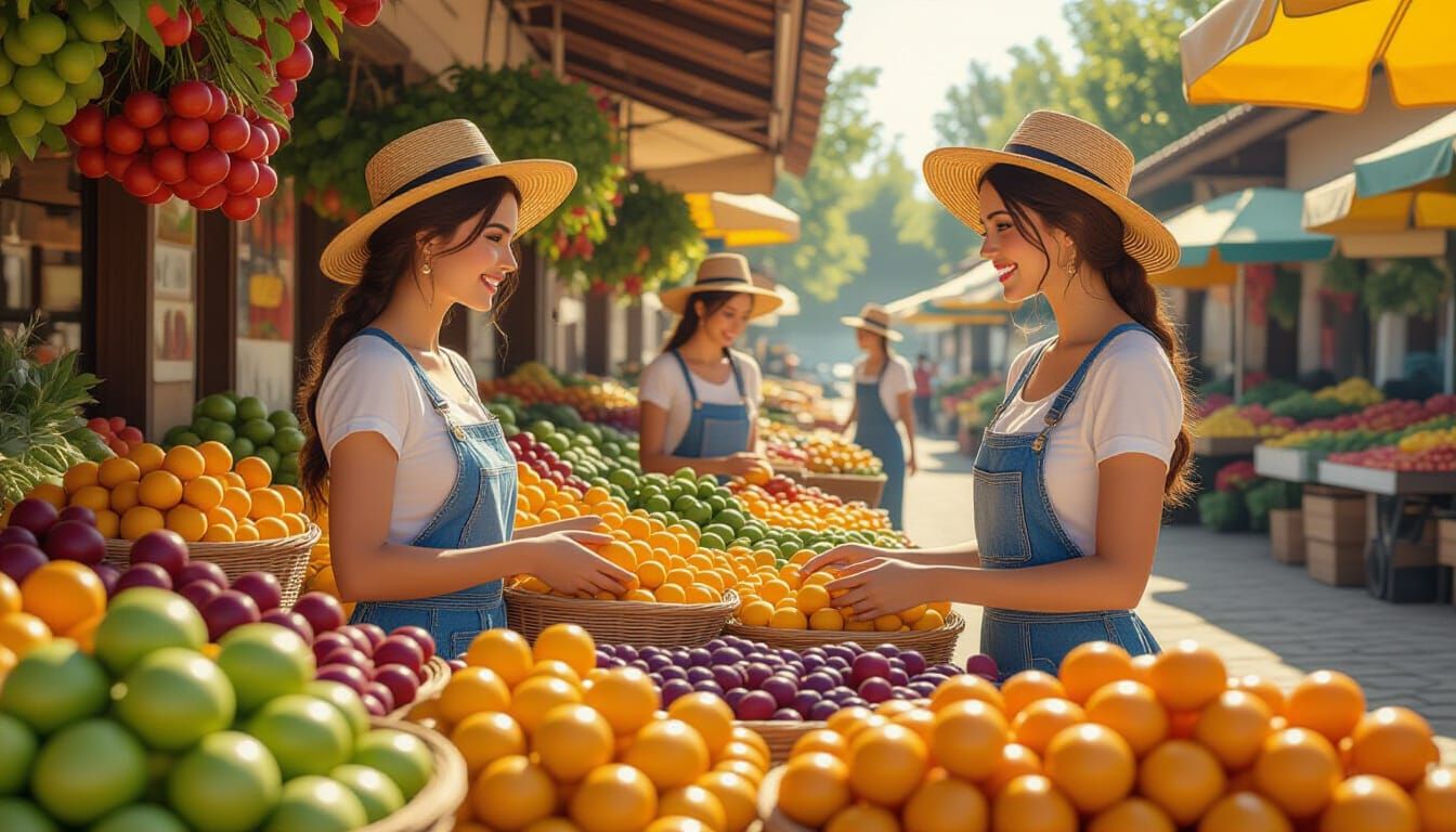 Vibrant Farmers Market Scene in Unreal Engine 5