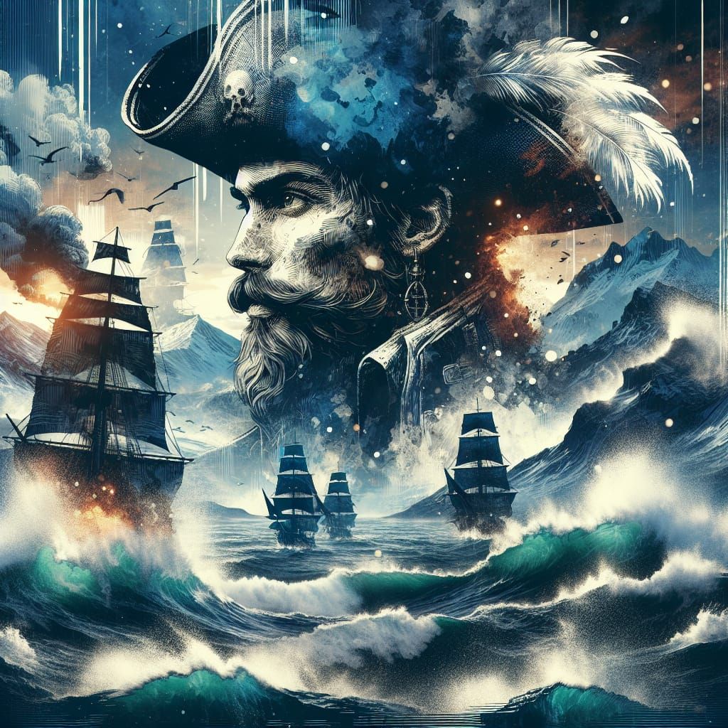 Pirate Captain in Korean Comic Book Style