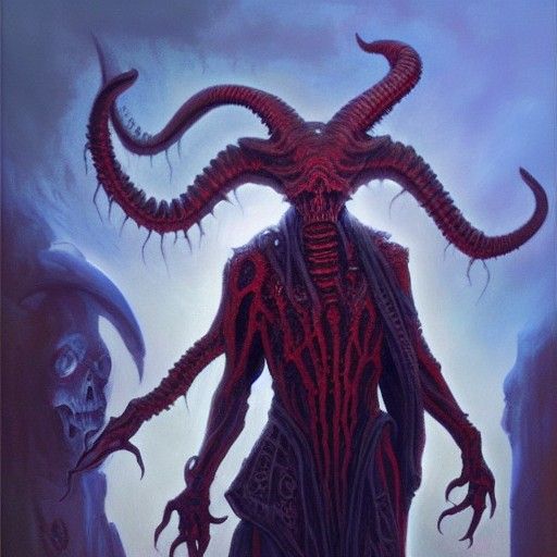 James Gurney-Inspired Oil Painting of a Fearsome Mind Flayer