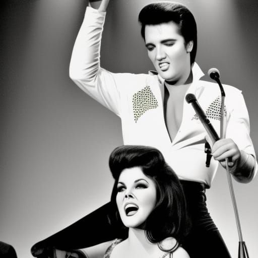 Young Elvis Presley Singing and Dancing with Ann Margret in...