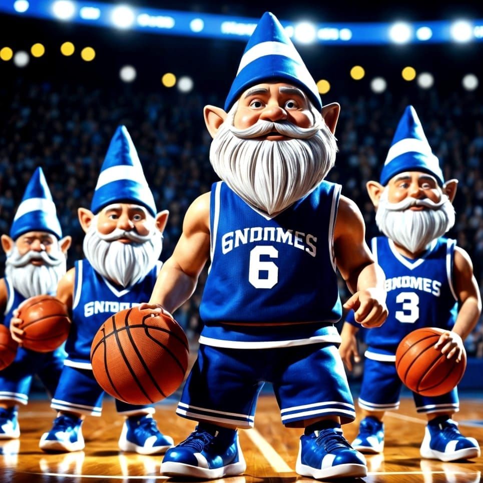 Gnomes in Basketball Action