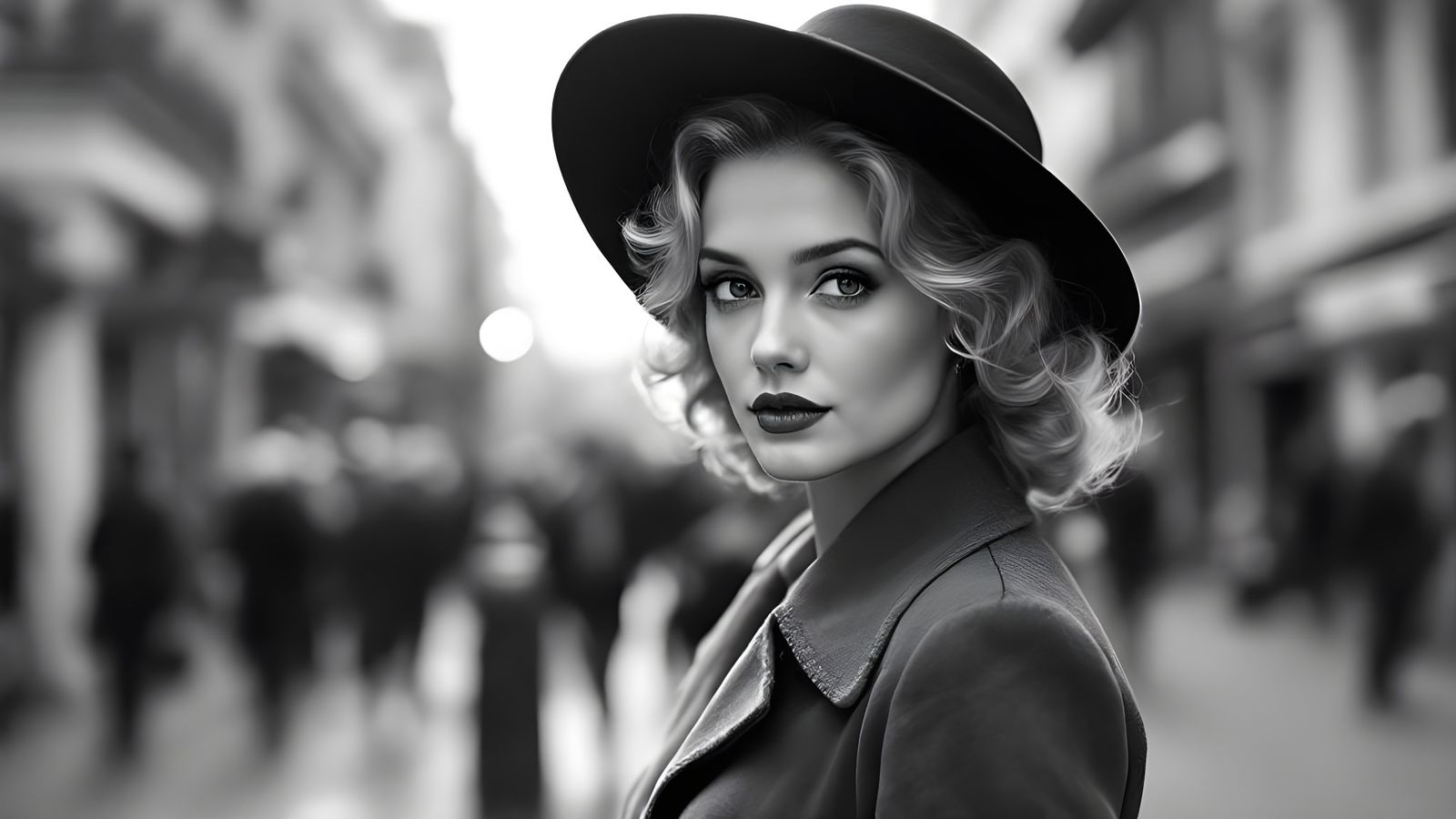 Nostalgic Portrait of a Blonde in 1940s Paris