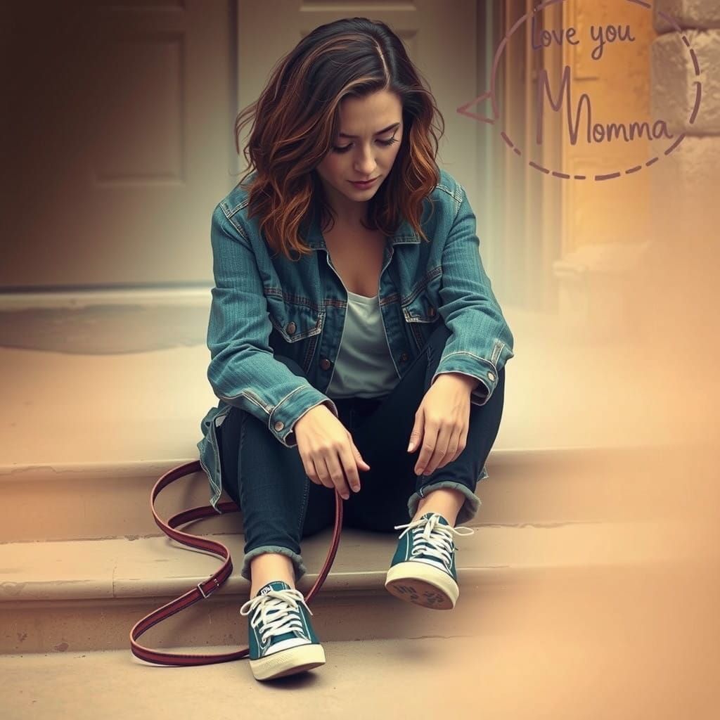 Sorrowful Mother Surrounded by Pastel Aura