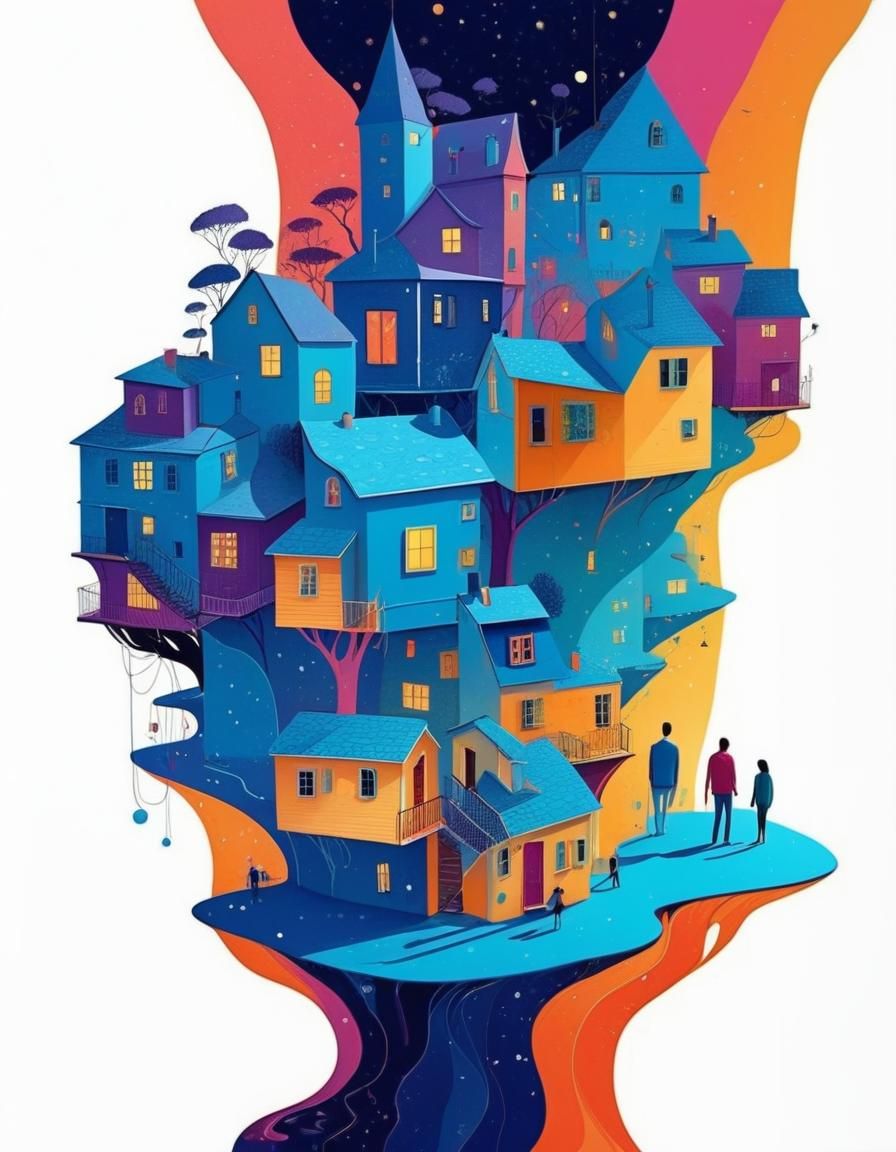 Elegant, Lonely Cityscape at Sunset