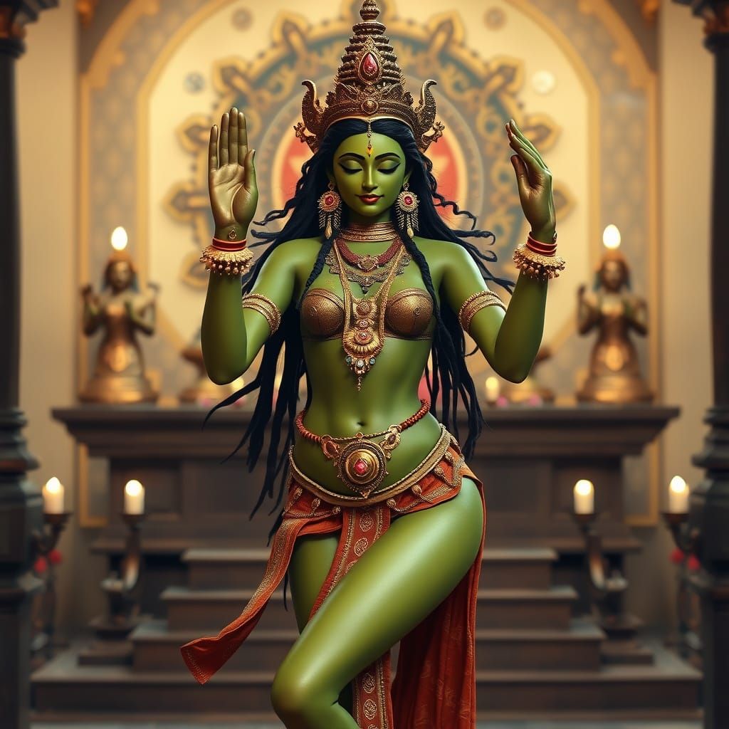 Tantric Green Tara Goddess in Sacred Dance