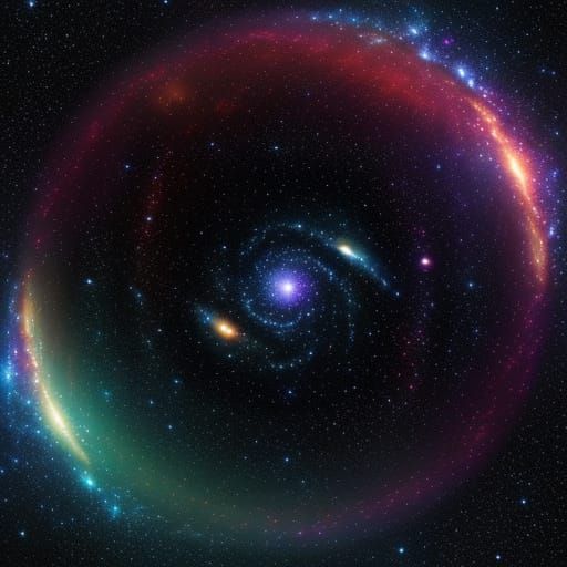 Vibrant Cosmic Panorama in Triadic Colors