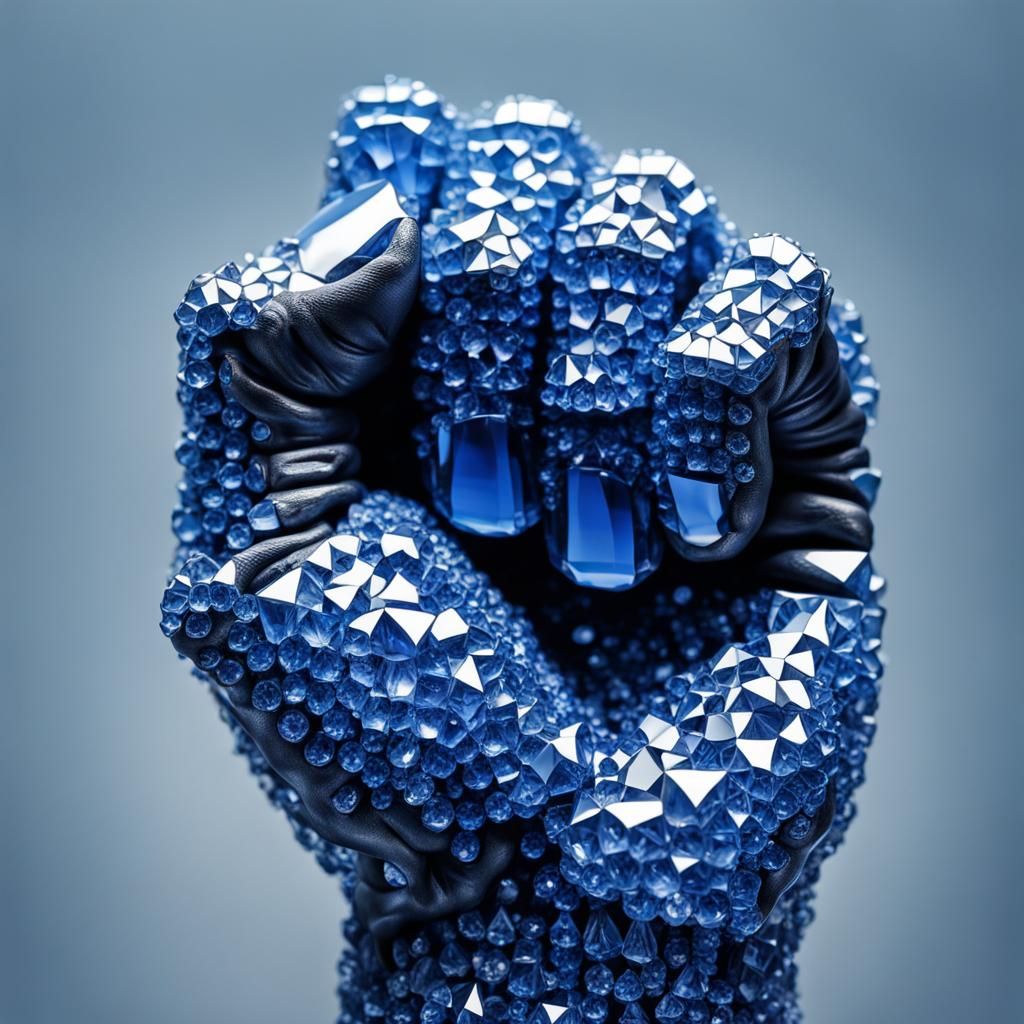 Crystal Sculpture in Ultramarine Blue Aesthetic