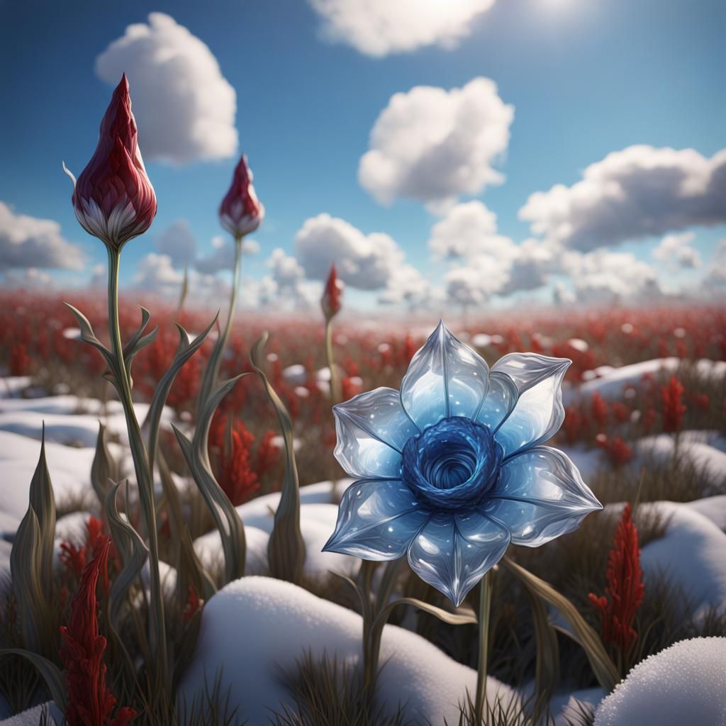 Glass Bloom in a Winter Wonderland