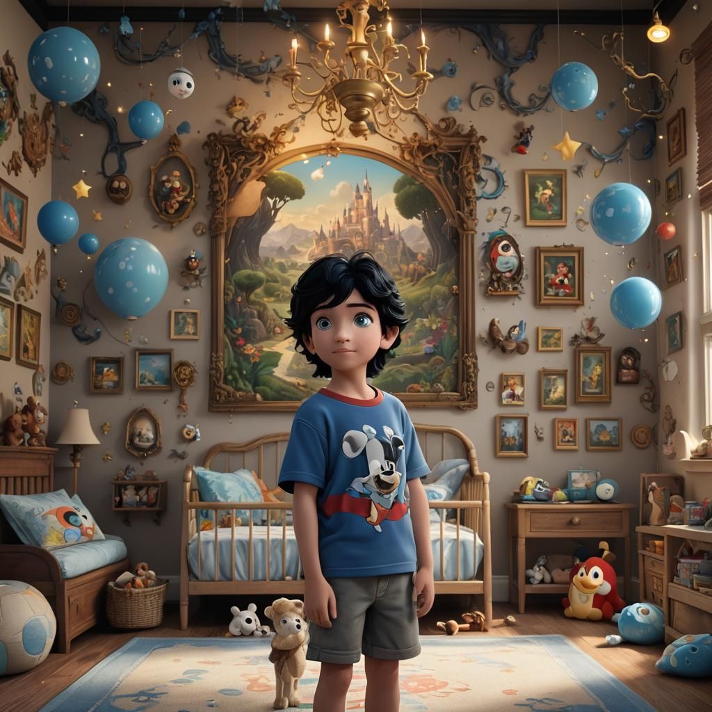 Whimsical Nursery Fantasy World in Vibrant Color