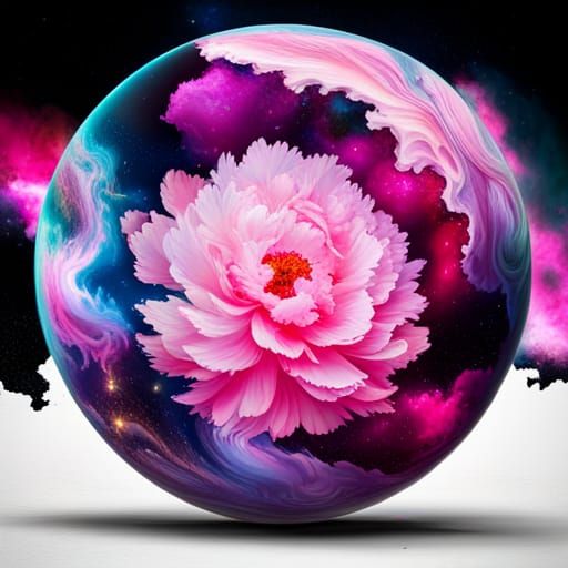 Vibrant Cosmic Crystal in Polychromatic Graffiti Style