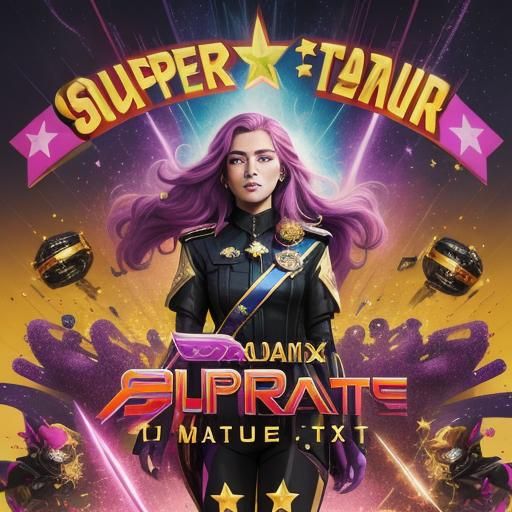 Sultry Film Noir Movie Poster with Purple Heart and Gold Sta...