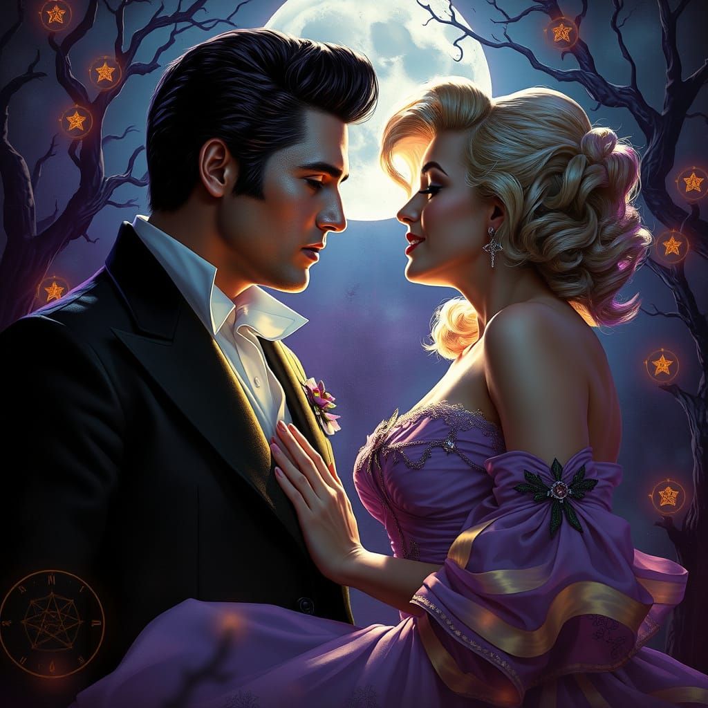 Ethereal Moment: Elvis and Marilyn in a Dreamlike Dance