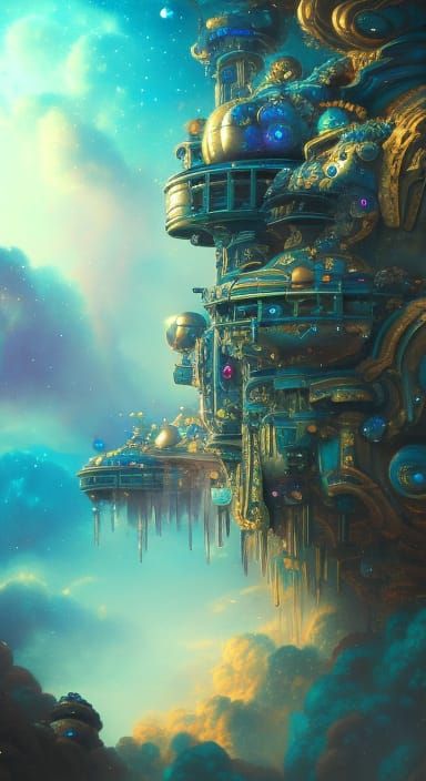 Surreal Night Sky Epic Fantasy Fine Details in Hyperrealisti...