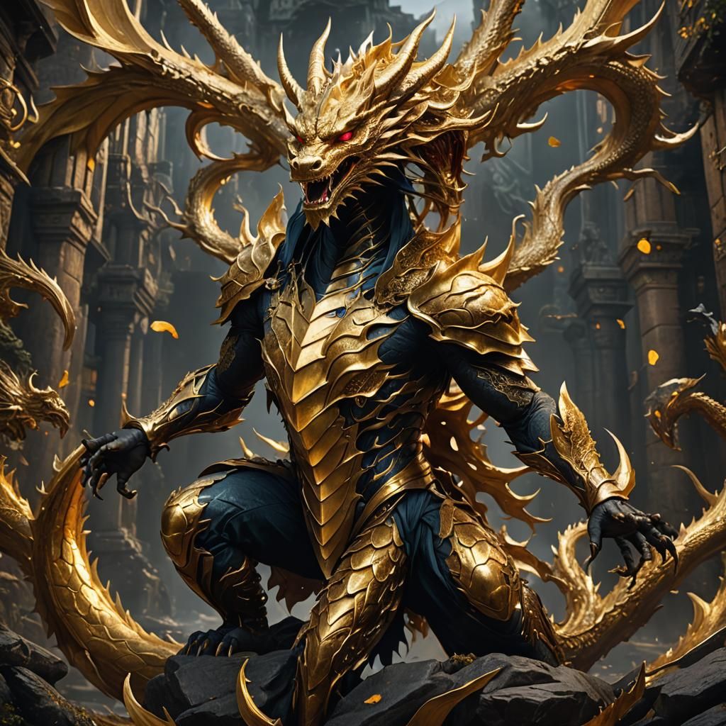 Grandiose Dragon Transformed in Human Form