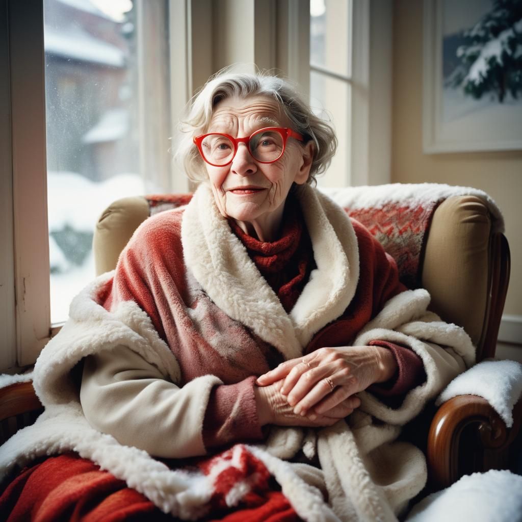 Cozy Winter Moment in Film Photography Style