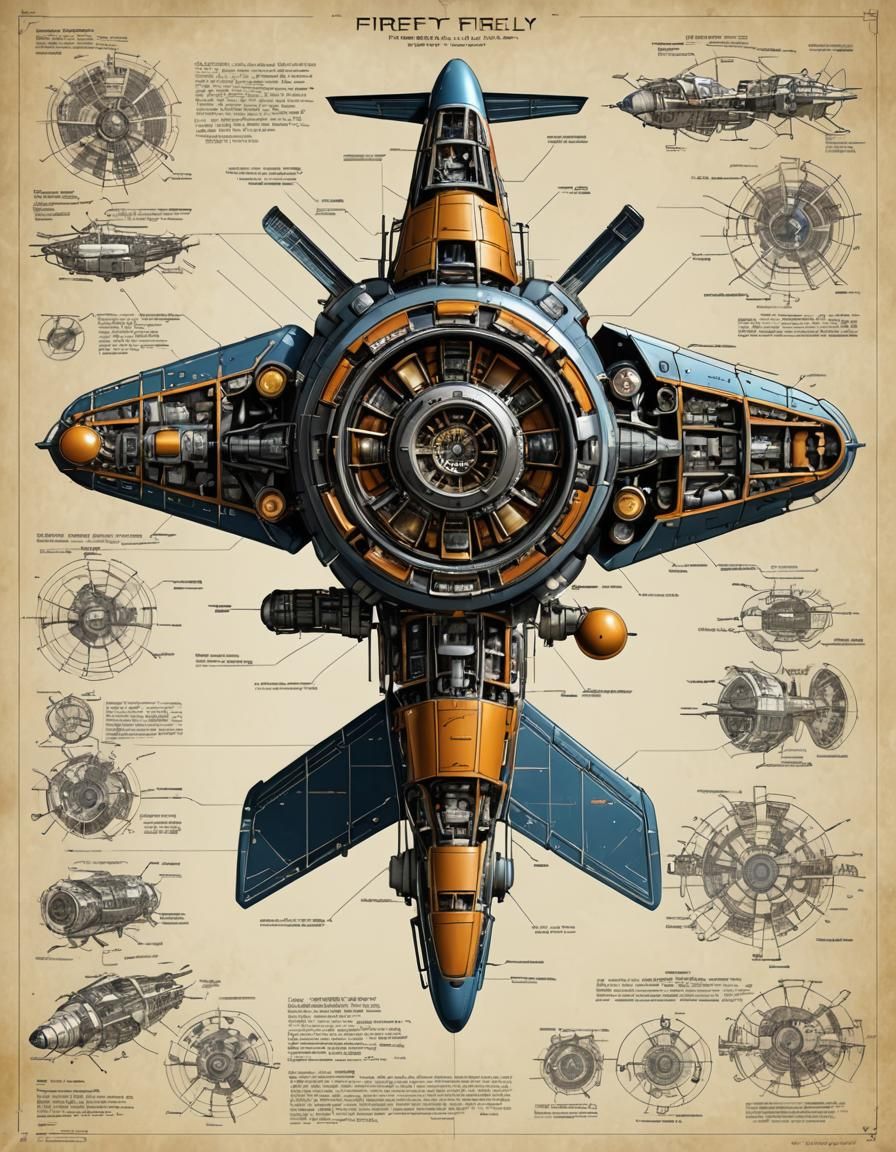 technical illustration of a spacecraft showcasing a cutaway design
