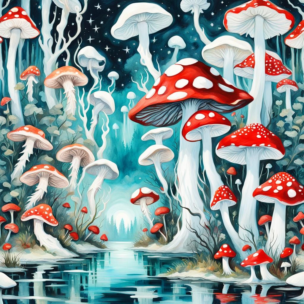 Surreal Victorian Dream in Gouache Style
