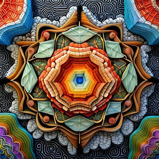 Surrealistic Florals Bloom in Geometric Harmony