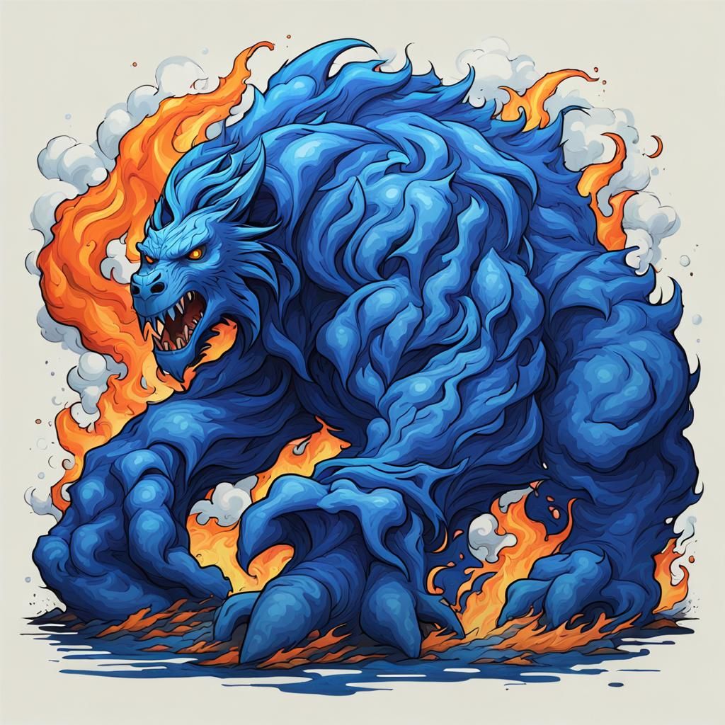 Cobalt Cloud Beast Fighting Fire