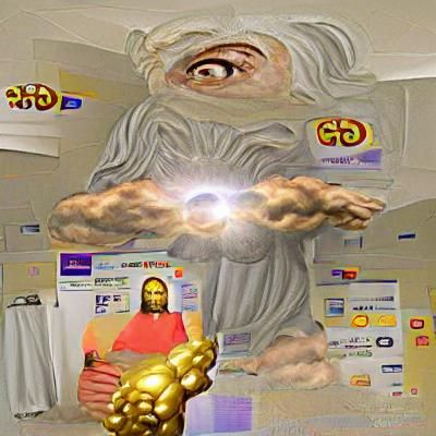Divine Figure in an Ethereal Landscape