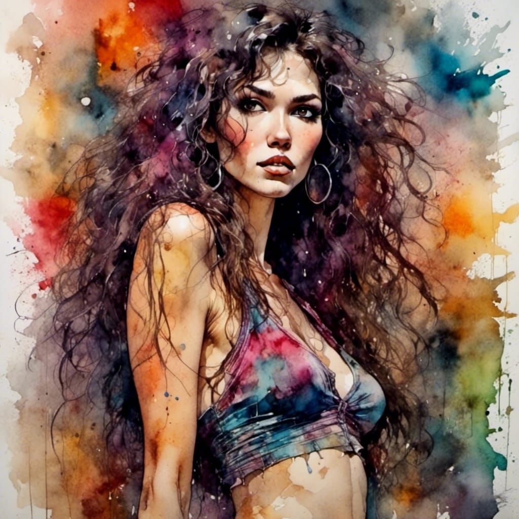 Bohemian Goddess Emerges with Whimsical Eyes