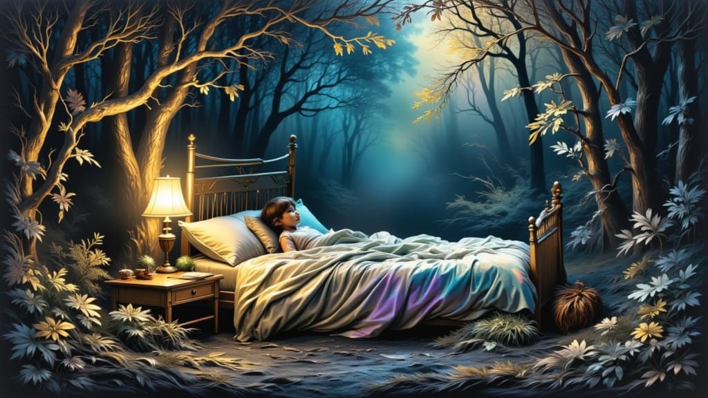 Bedtime Stories in a Fantasy Forest: Expressive Illustration