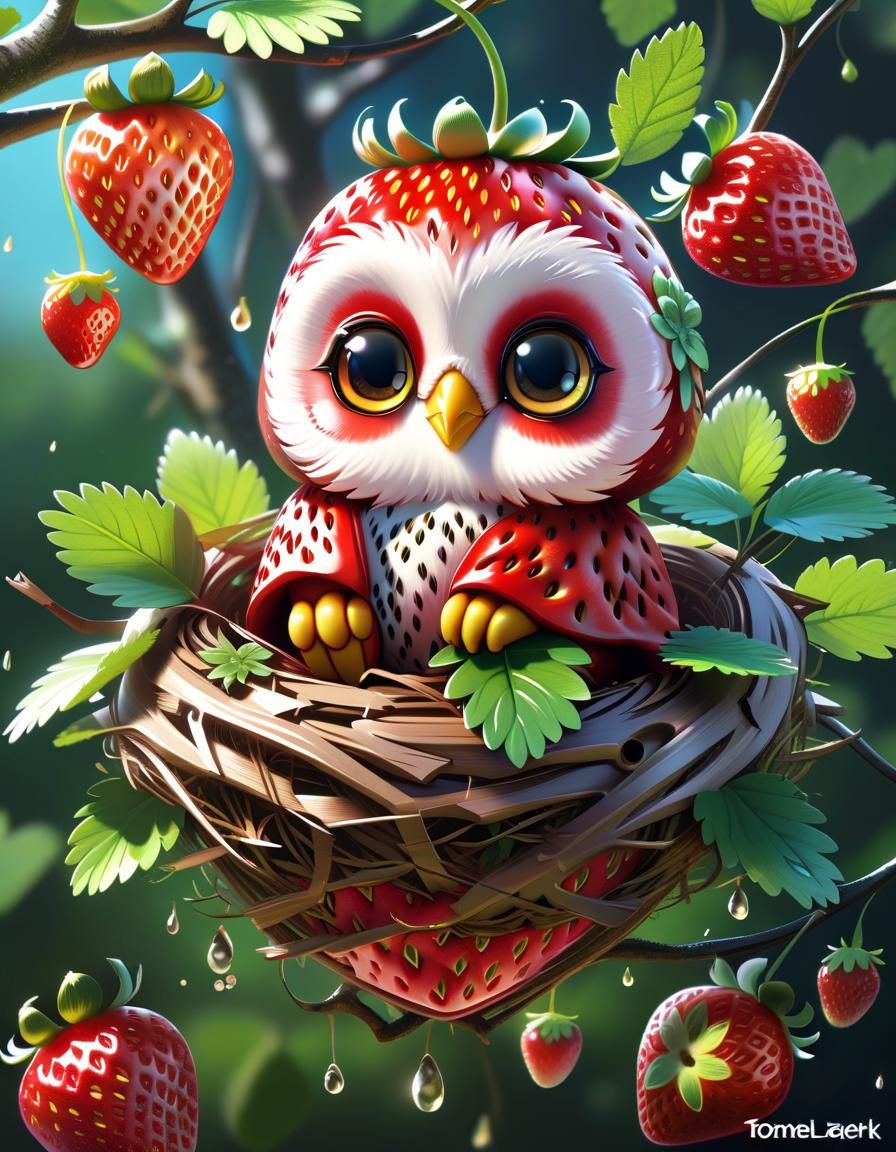 Baby Strawberry Owl 🦉