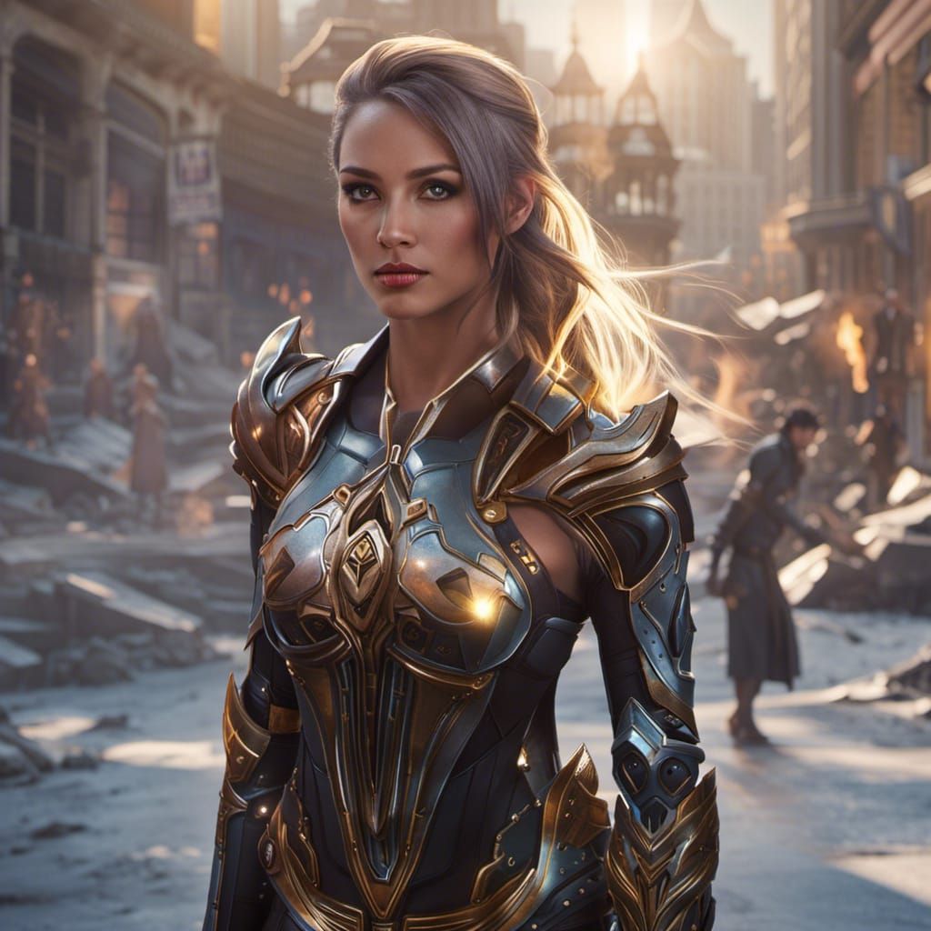 Sultry Superheroine in Vibrant Spandex