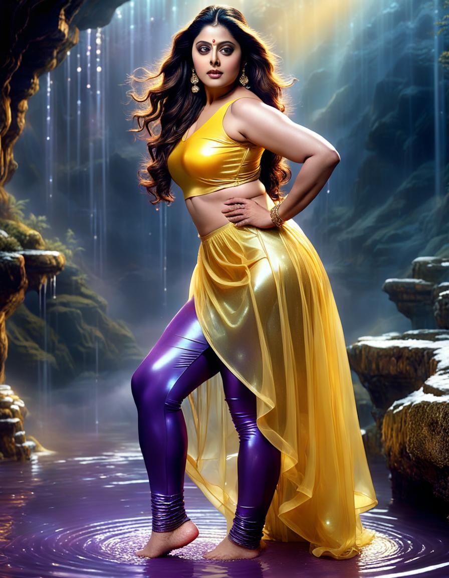 Indian Actress in a Vibrant Maximalist Digital Painting