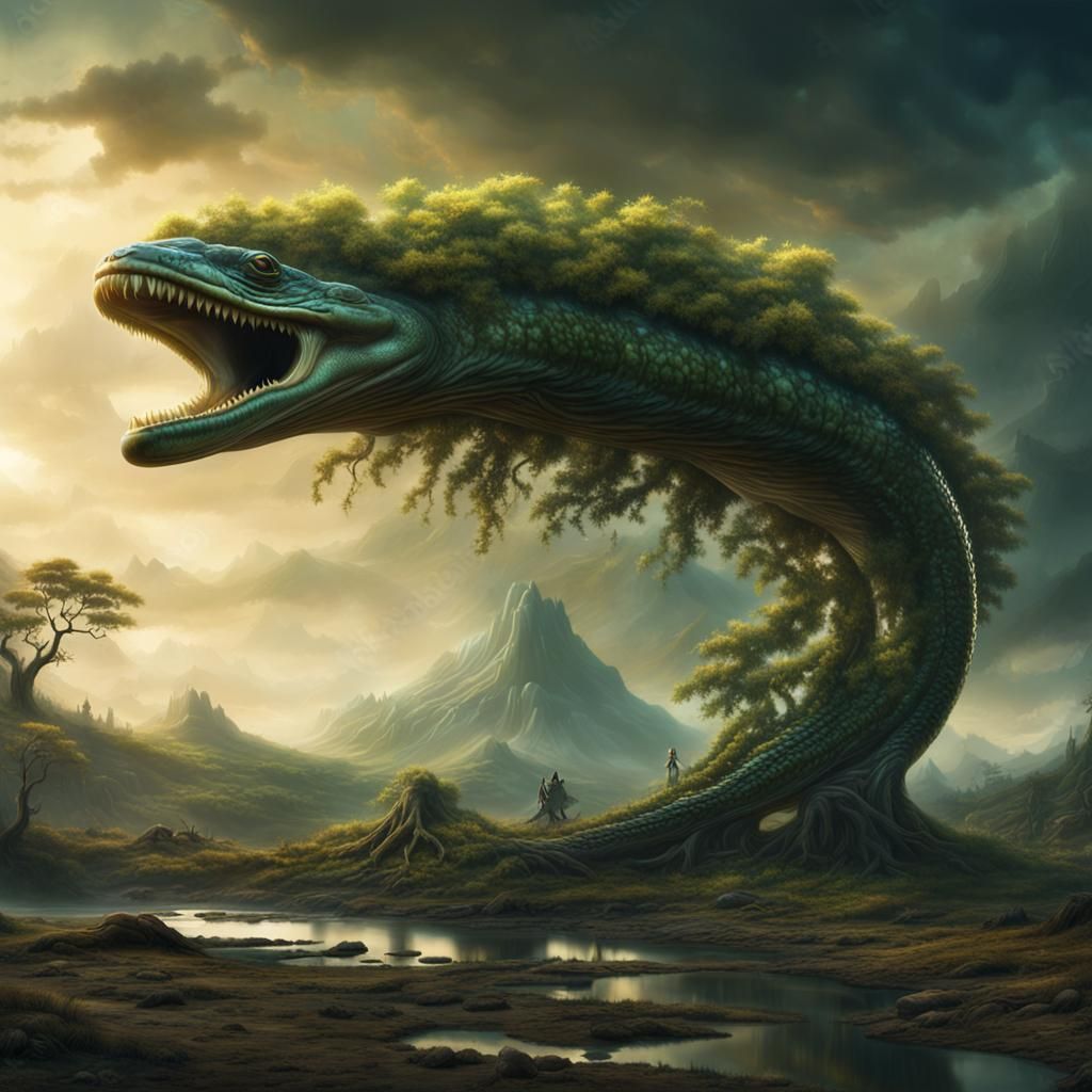 Stunning Digital Alien Hybrid with Ambitious Background