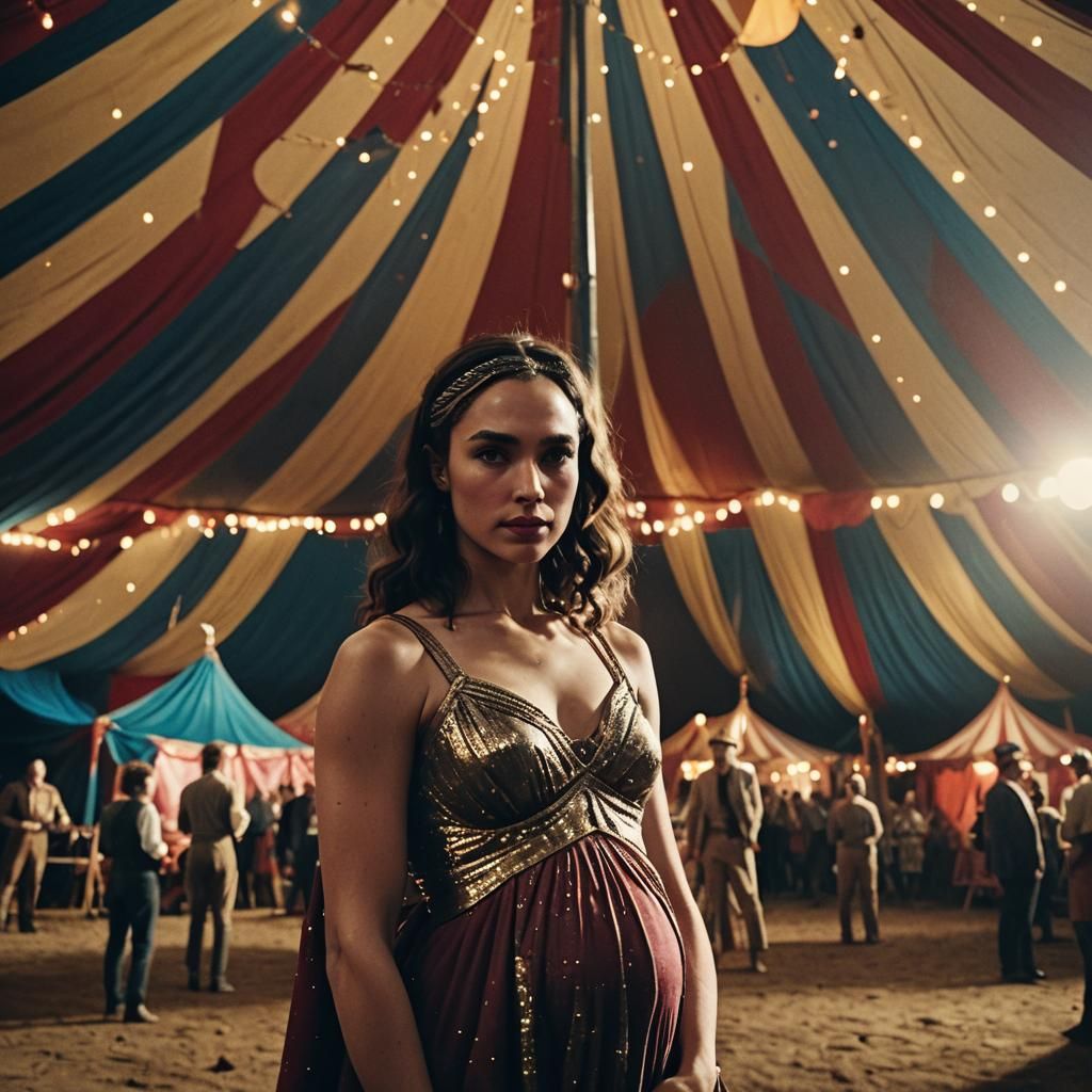 Gal Gadot as a Pregnant Circus Sensation in Cinematic Glory