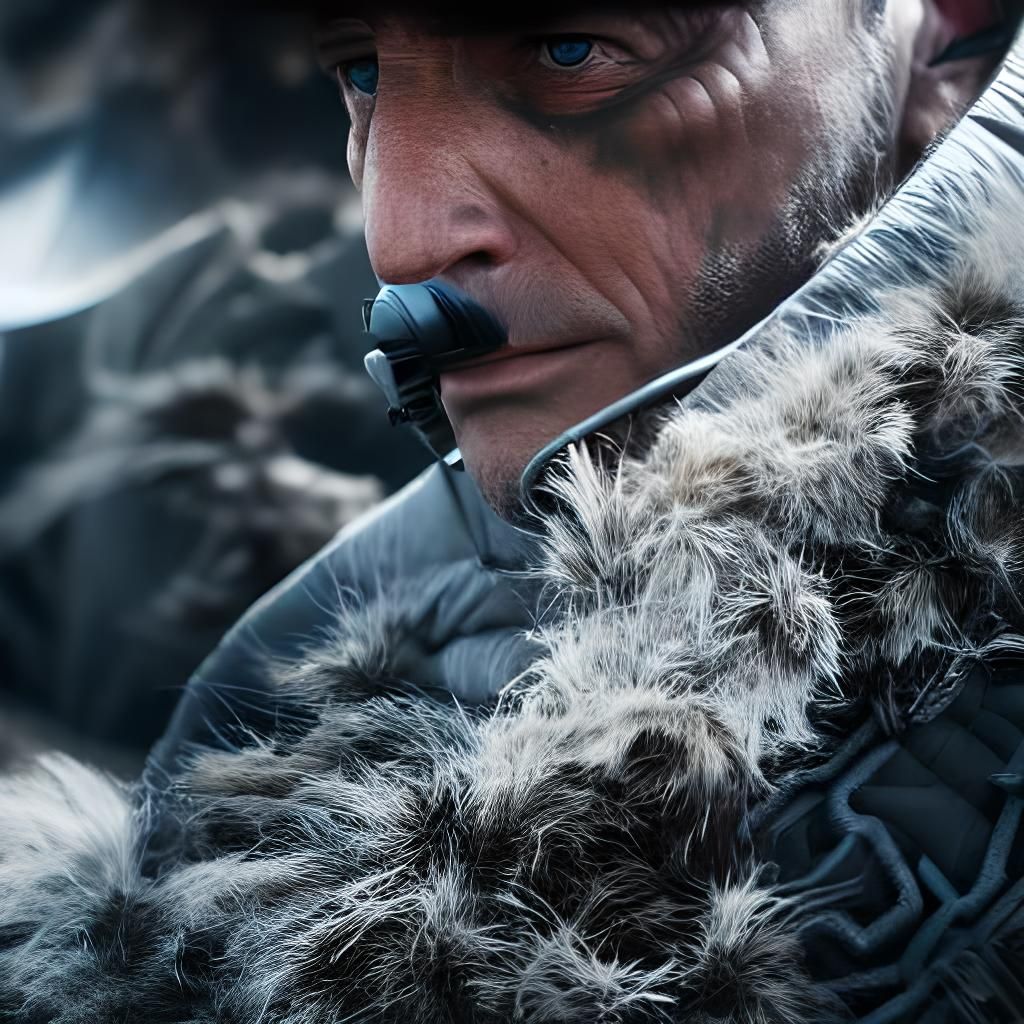 Sci-Fi Desert Portrait with Metal Facemask