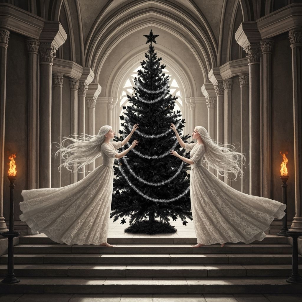 Ethereal Banshees Decorate Gothic Crypt Christmas Tree