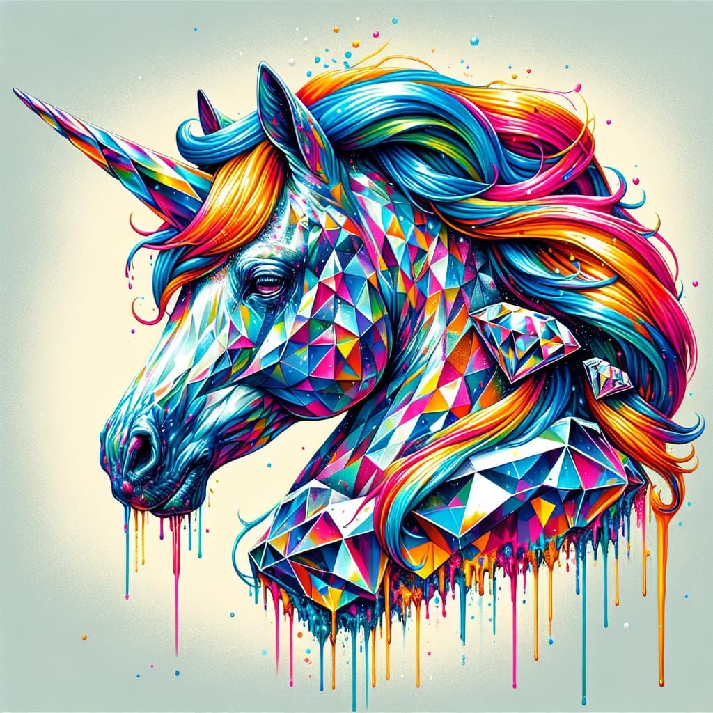 Graffiti Unicorn in Polychromatic Splendor