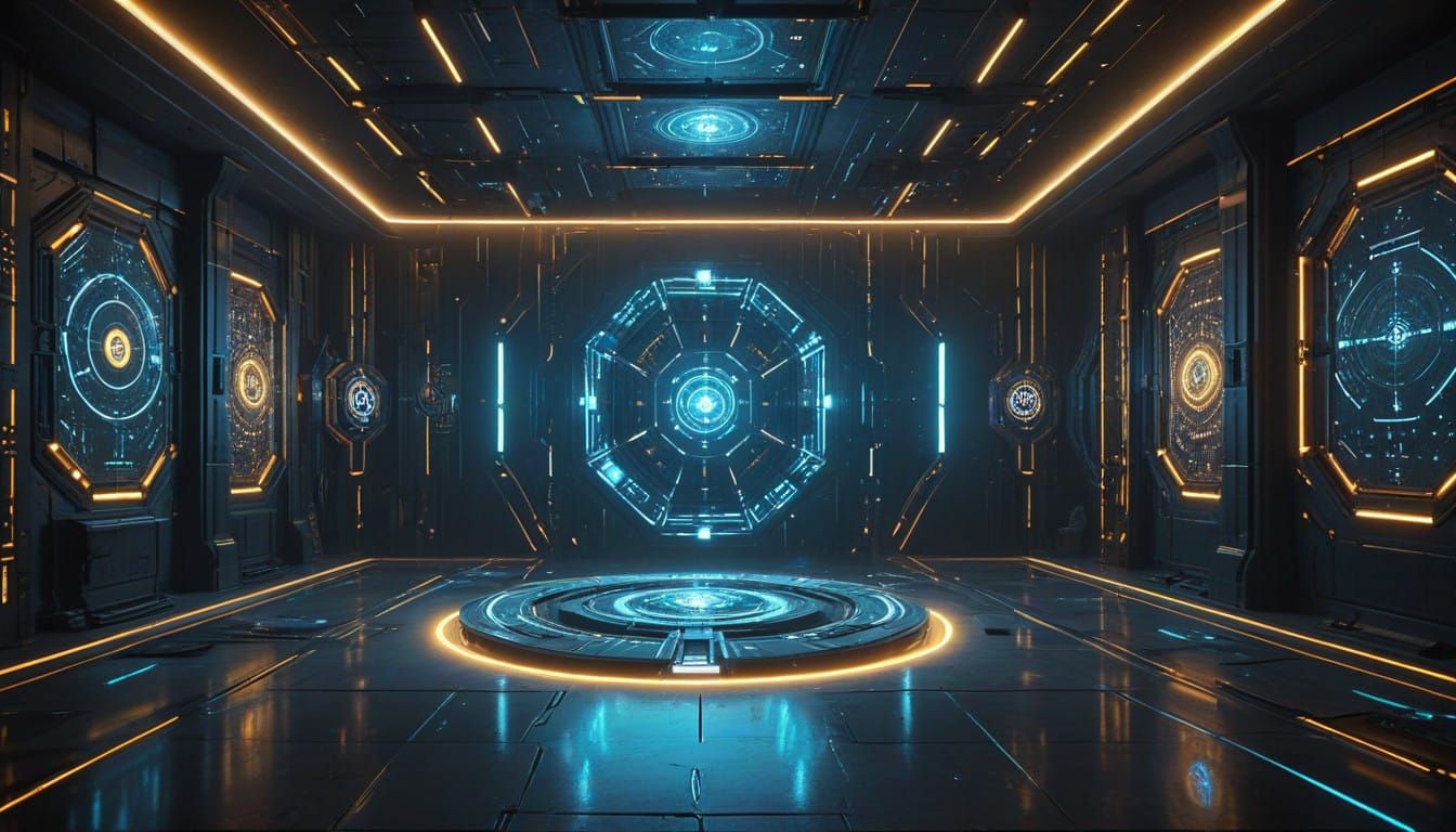 Neon Jedi Temple in Cyberpunk Style