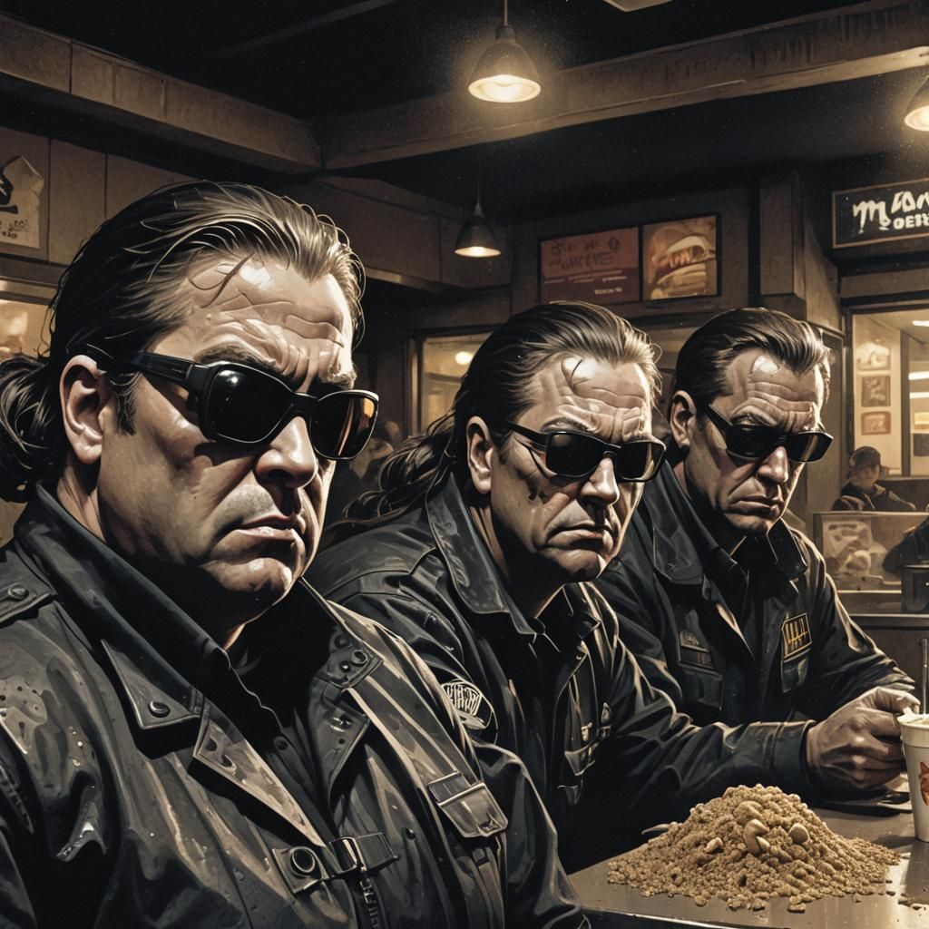 Eerie Black-Ops Agents in a Haunting McDonald's Scene