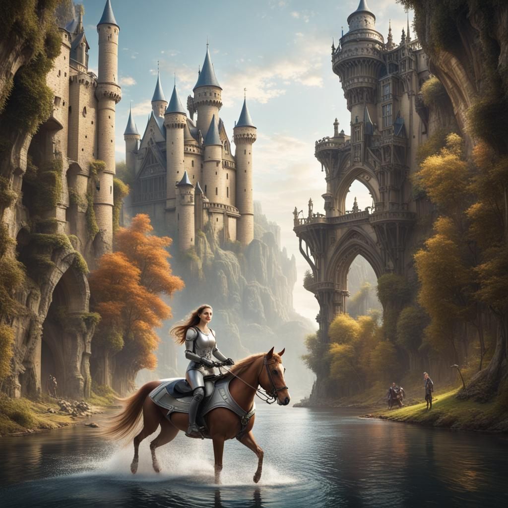 Medieval Damsel Jetskis Across Technological Revolution