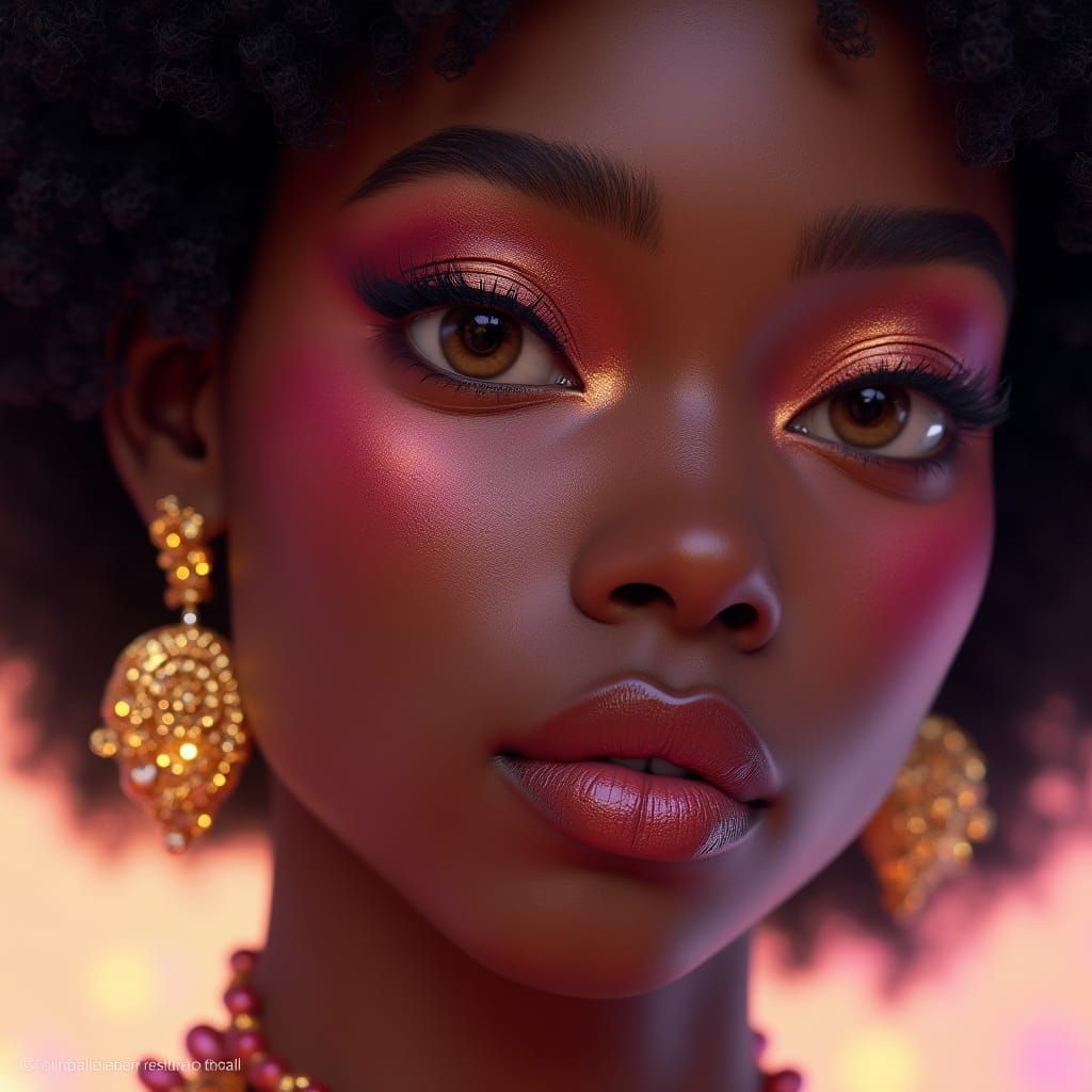Divine Woman Portrait in Pastel-Glow Style