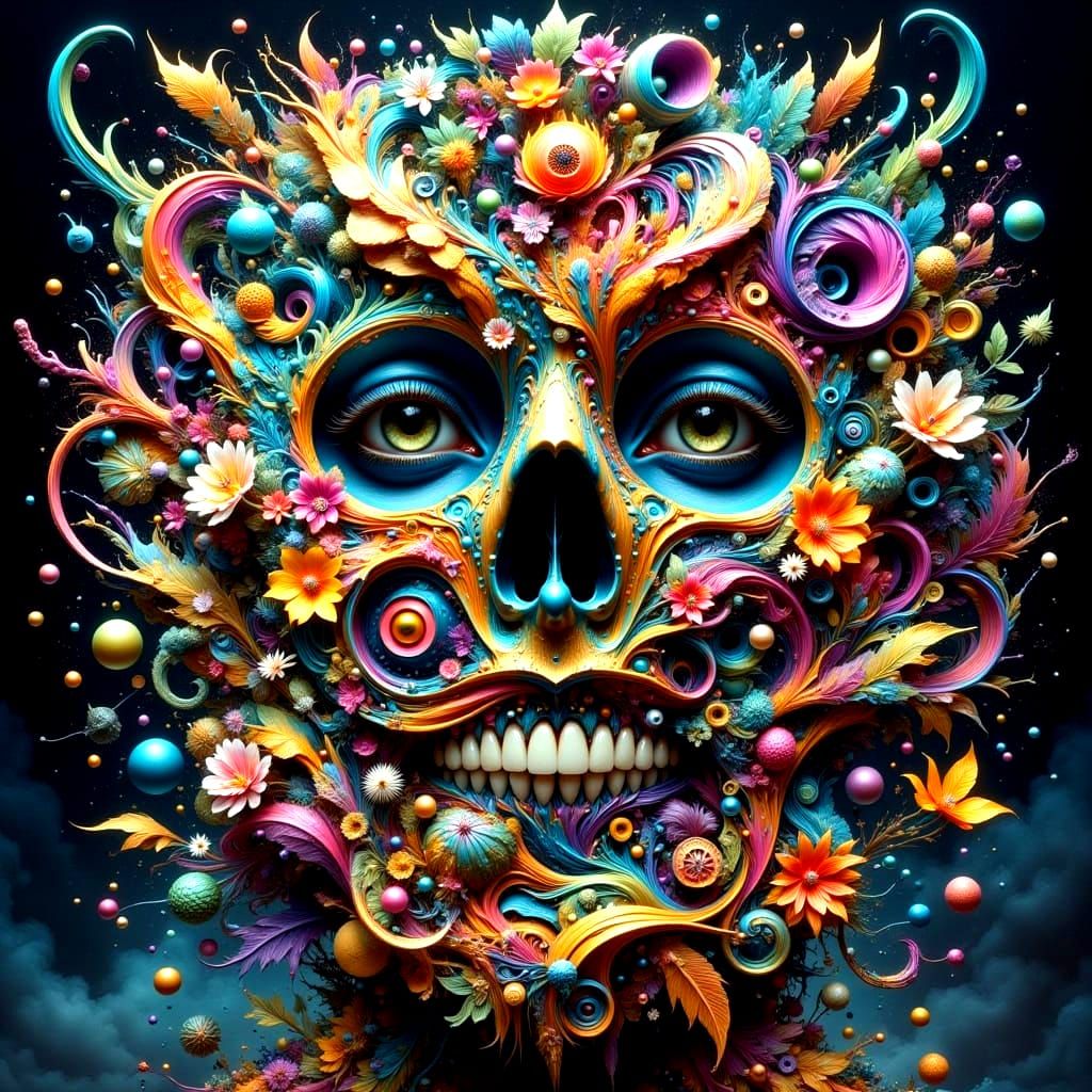 Vaporwave Biomorphism in Hyperrealist Style