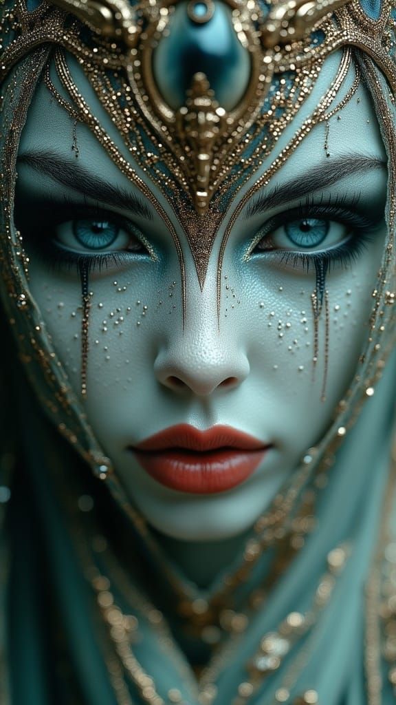 Ethereal Goddess Portrait in Dark Fantasy Style