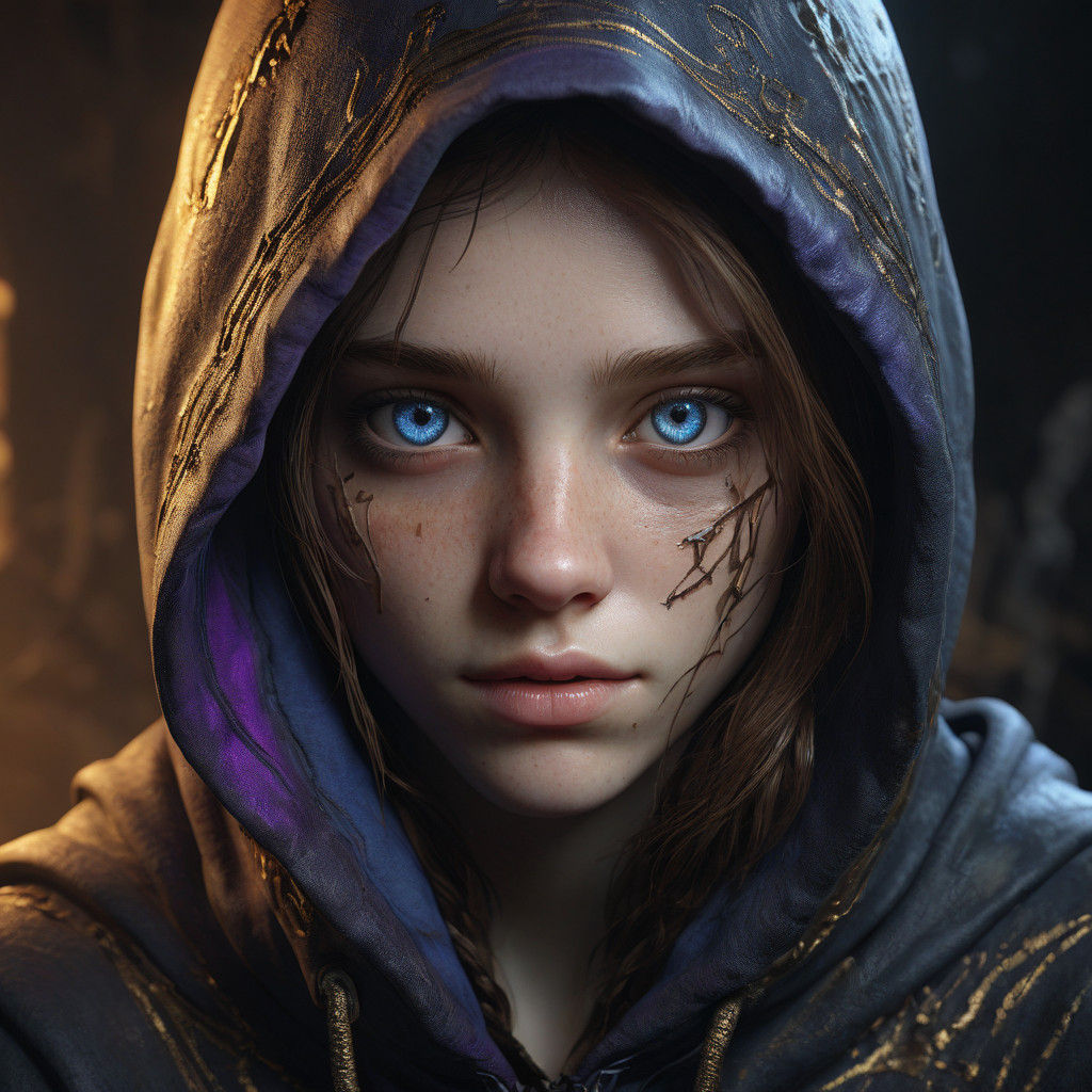 Whimsical Fantasy Portrait of a Young Girl