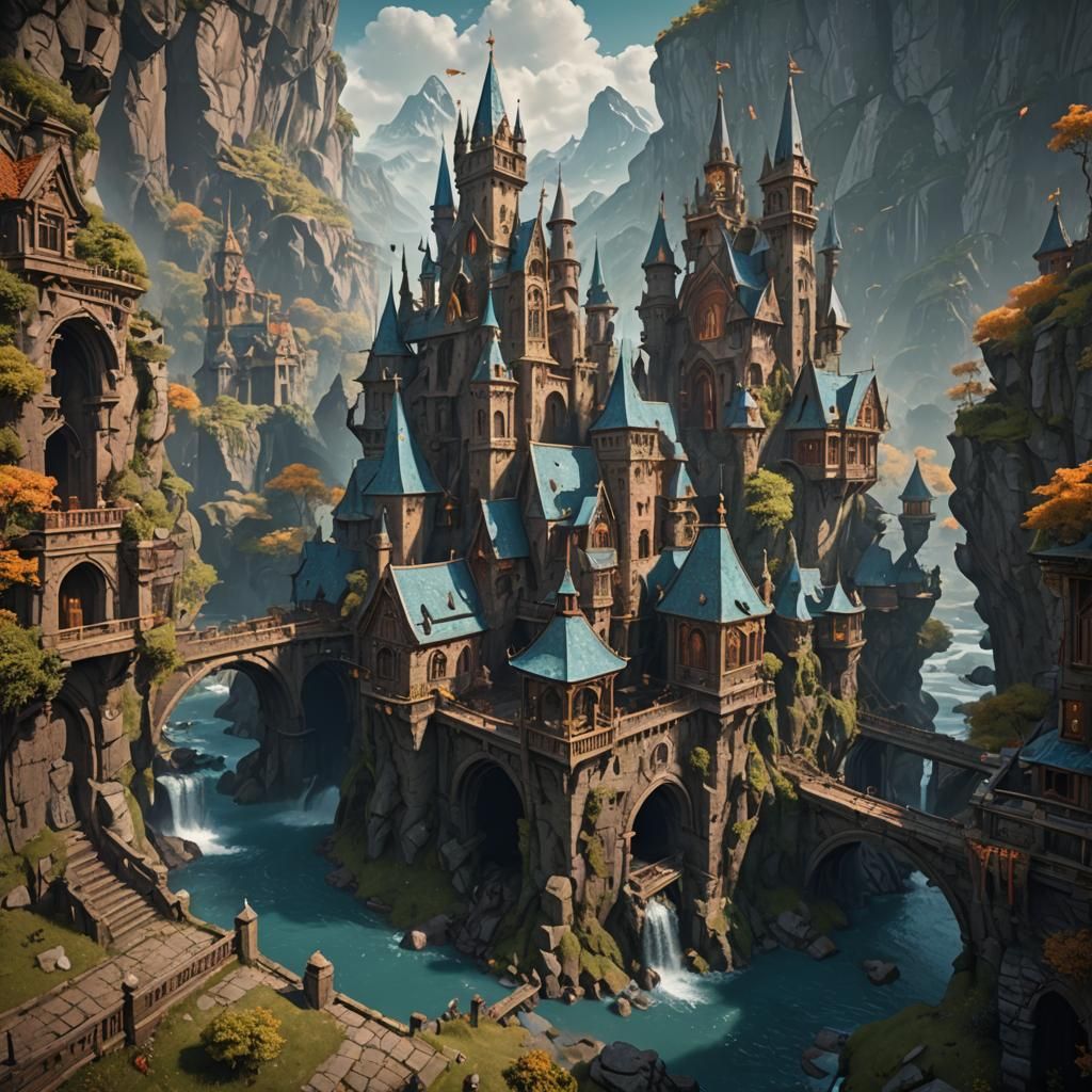 Epic Fantasy Landscape in Vibrant Color