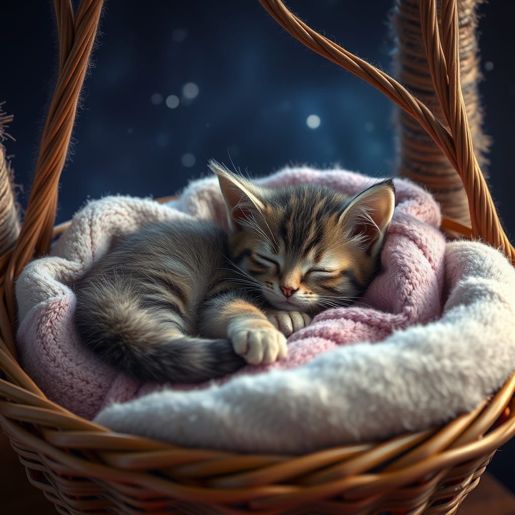 Whimsical Kitten Sanctuary in a Dreamlike Cat Tree