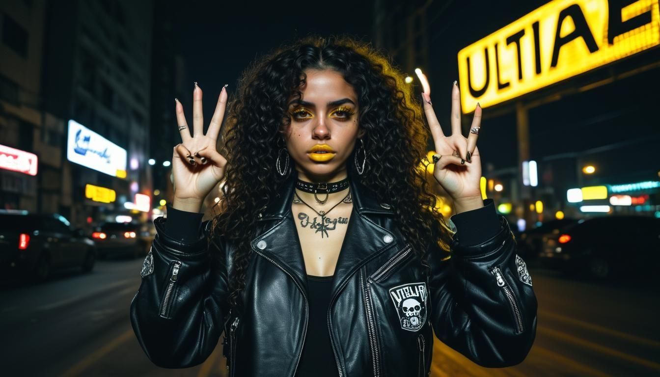 Gothic Latina Beauty in High Contrast, Moody Fine Art