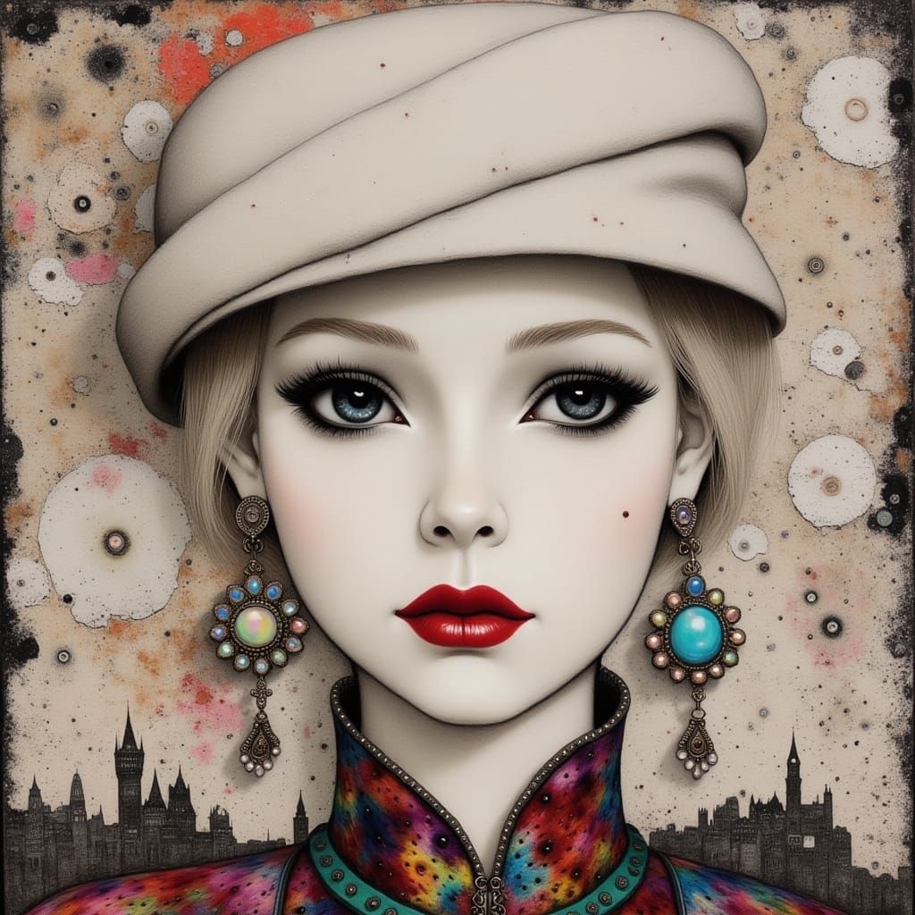 Ethereal Snow Queen in Dark Glamour