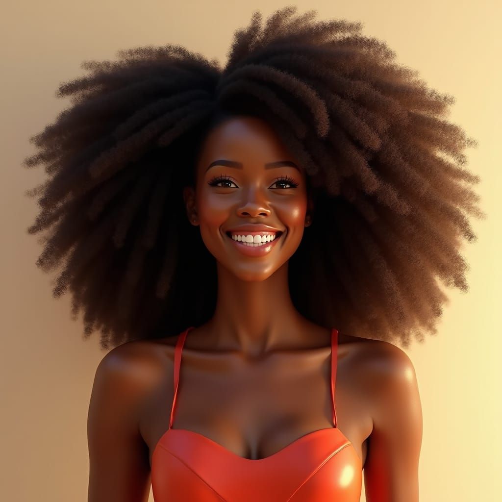 Sultry Light-Skinned African Beauty Exudes Confidence and El...