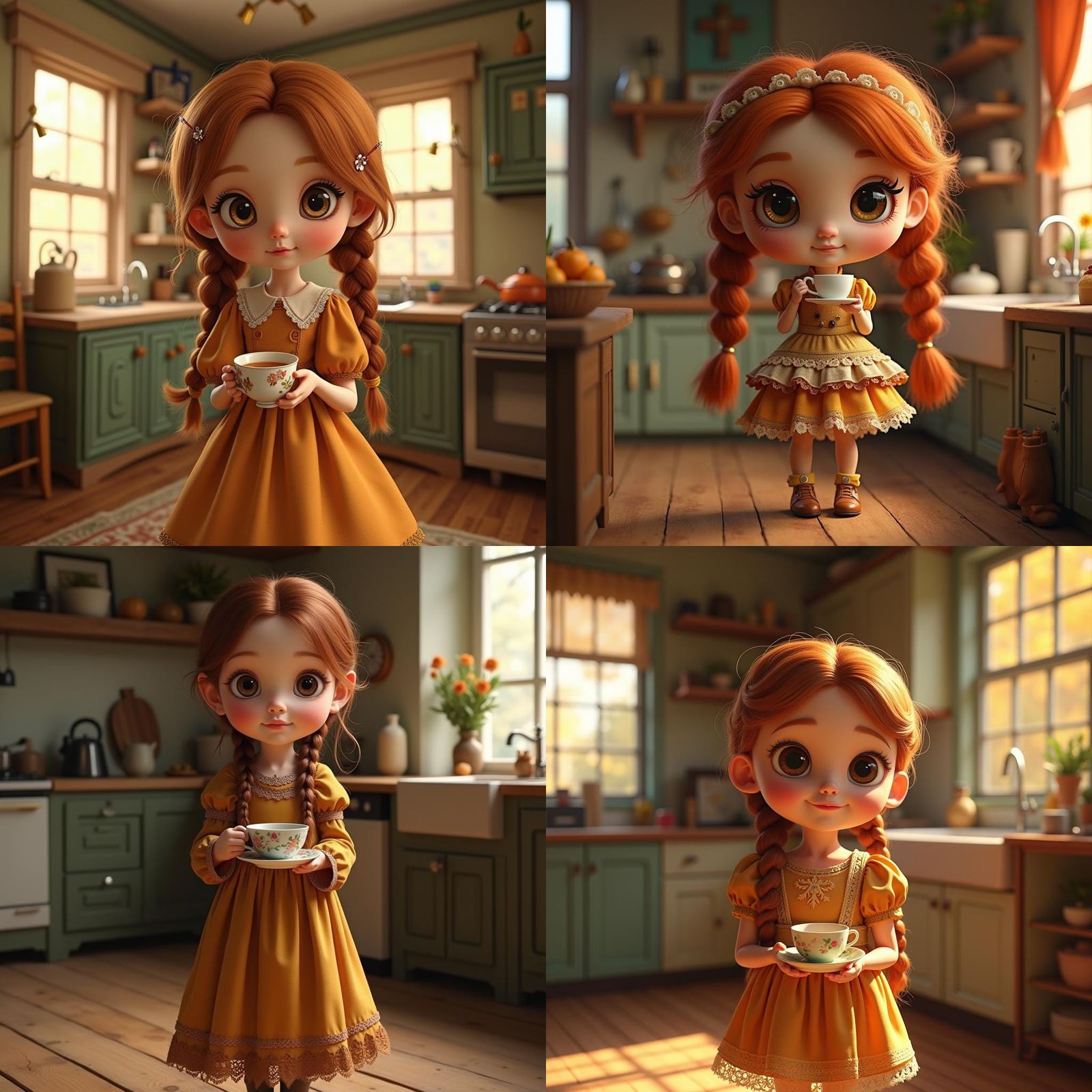 A 3D digital illustration of a cute doll-like character with...