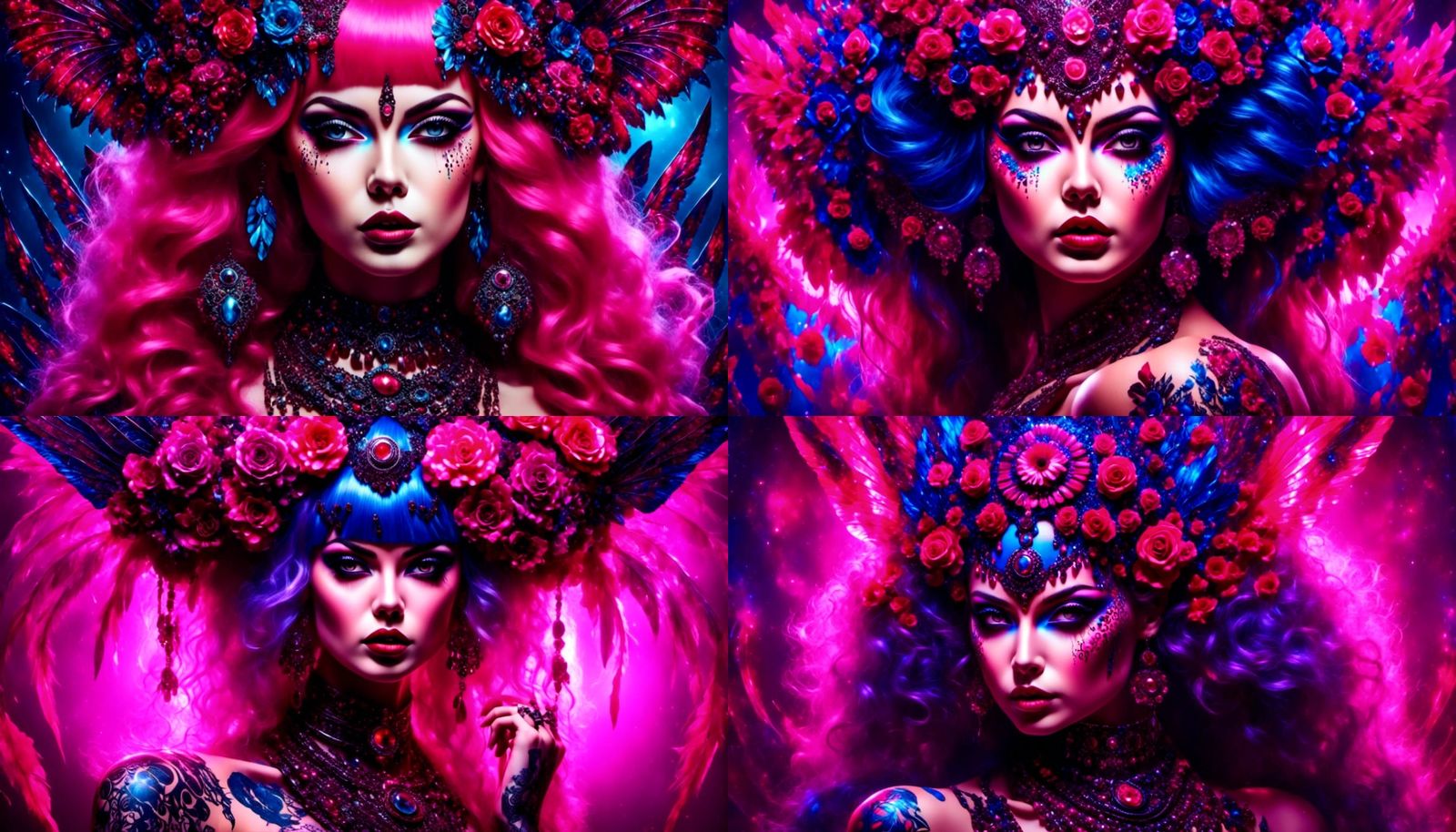 Gothic Dollpunk Portrait in Vibrant Colors